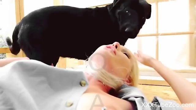 German Girls Dog Porn - Cock-crazed German lady gets fucked by a black dog